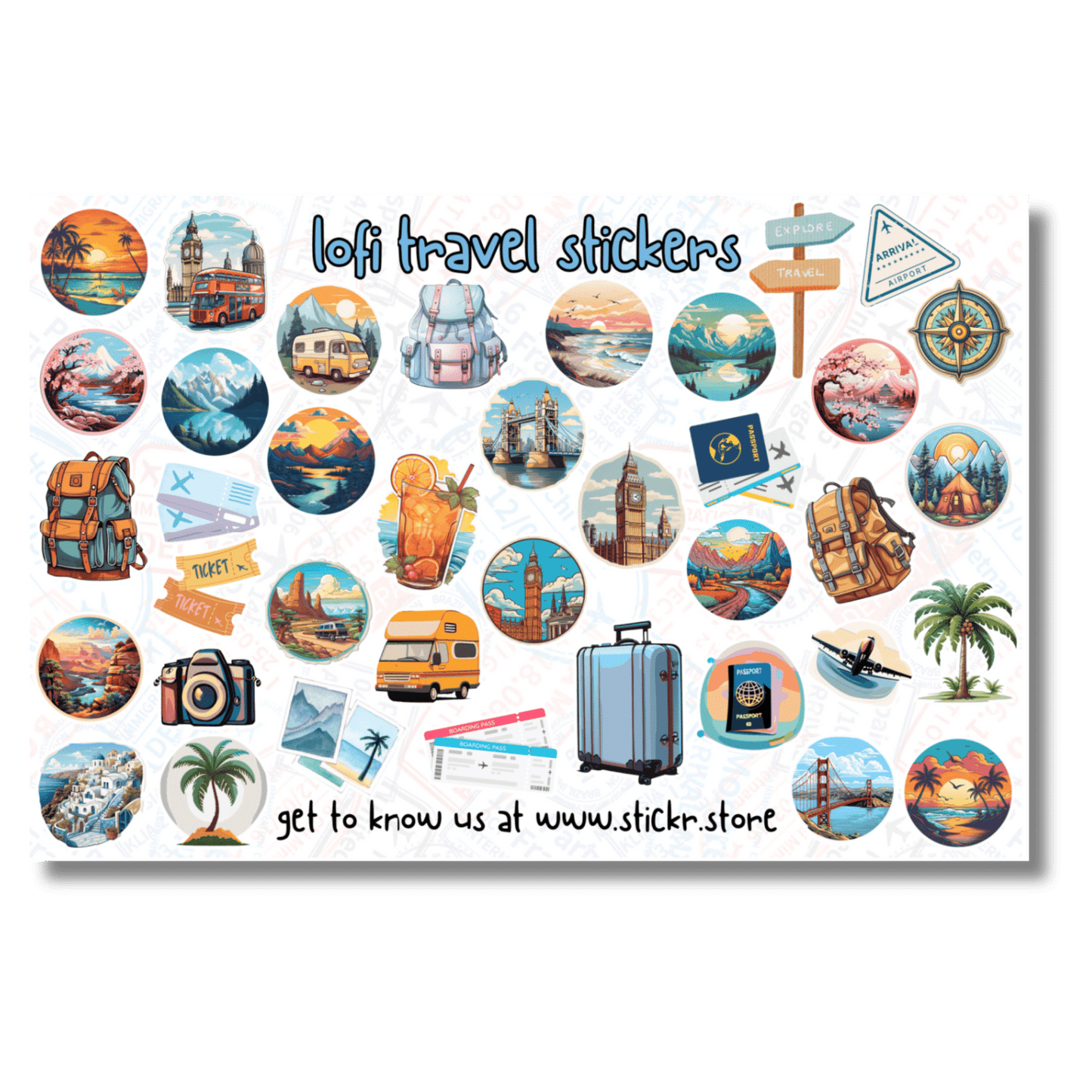 Lofi travel stickers - Stckr